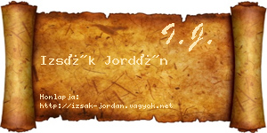 Izsák Jordán névjegykártya